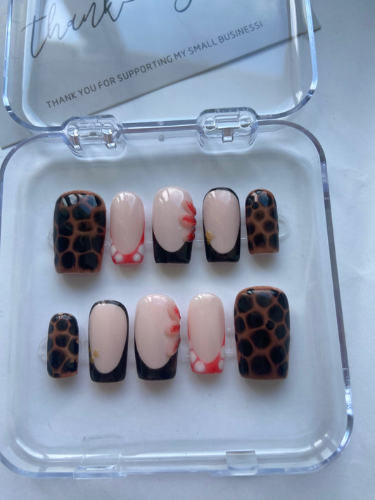 Savage bloom press on nail set